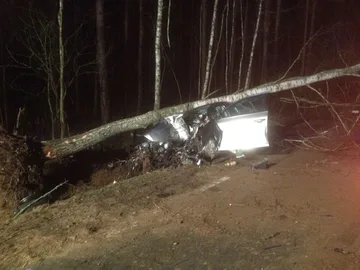 Śmiertelny wypadek na trasie Brok - Poręba (zdjęcia)