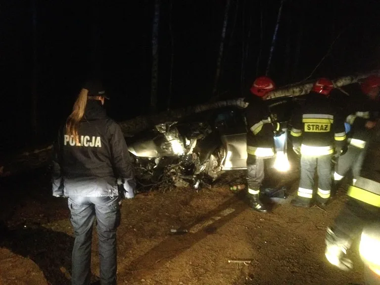Śmiertelny wypadek na trasie Brok - Poręba (zdjęcia)