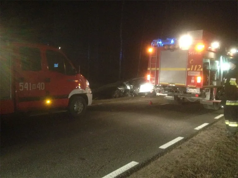 Śmiertelny wypadek na trasie Brok - Poręba (zdjęcia)