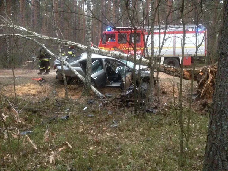 Śmiertelny wypadek na trasie Brok - Poręba (zdjęcia)
