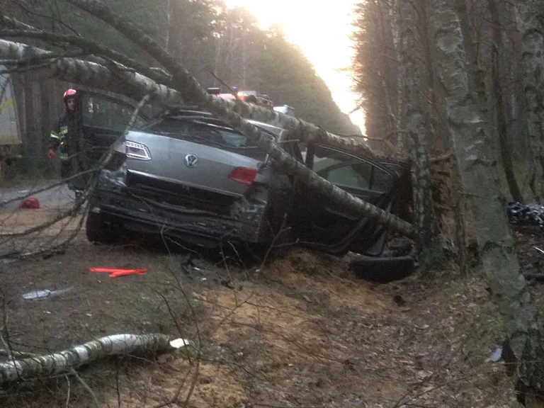 Śmiertelny wypadek na trasie Brok - Poręba (zdjęcia)