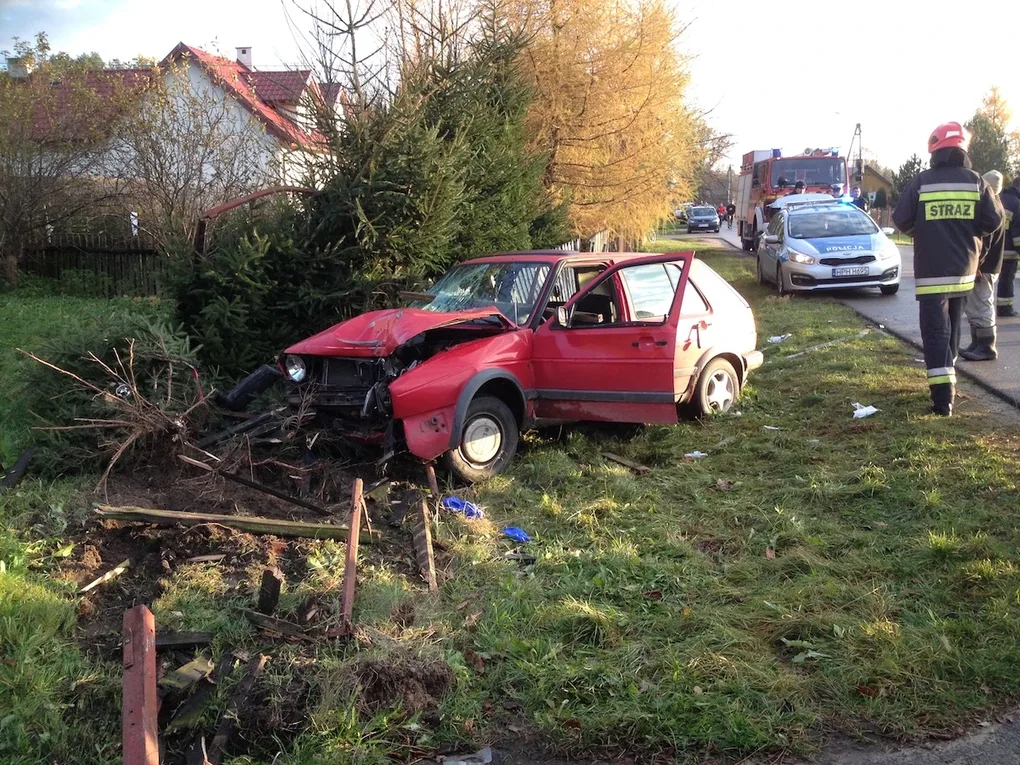 Stracił panowanie nad pojazdem. Wjechał w płot (zdjęcia)
