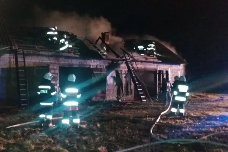 Pożar budynku gospodarczego w Godlewie Wielkim (zdjęcia)