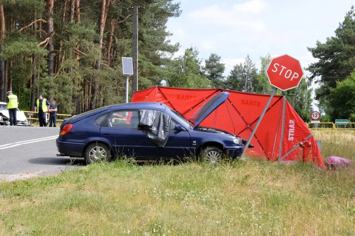 Śmiertelny wypadek na drodze krajowej nr 60 (zdjęcia)
