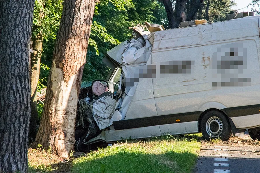 Śmiertelny wypadek na trasie Ostrów Mazowiecka-Ostrołęka (zdjęcia)