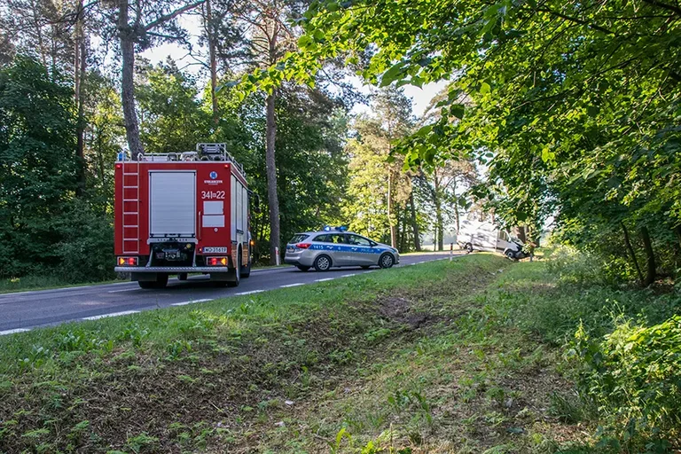 Śmiertelny wypadek na trasie Ostrów Mazowiecka-Ostrołęka (zdjęcia)