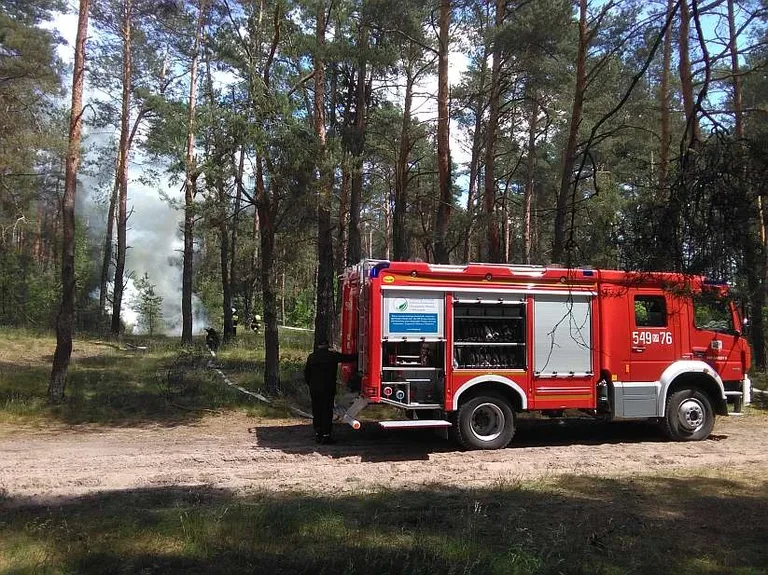 Ucieczka z konwoju i podpalenie lasu w Zuzeli (zdjęcia)