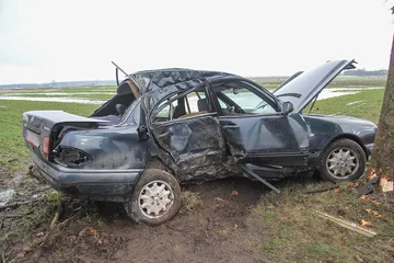 26-latek z powiatu ostrowskiego zakończył jazdę na drzewie (zdjęcia)