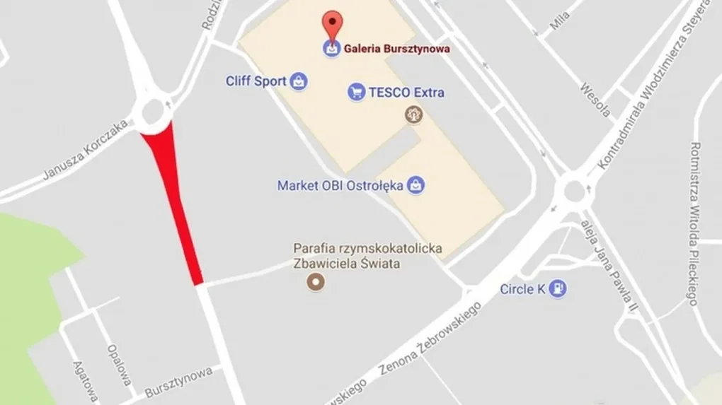 Zmiany w ruchu przy Galerii Bursztynowej