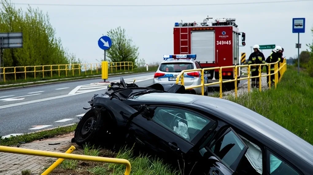 Kolejny wypadek na trasie Ostrów - Różan (zdjęcia)