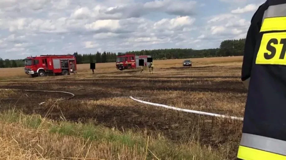 Pożar rżyska w Stoku - sprawna akcja strażaków