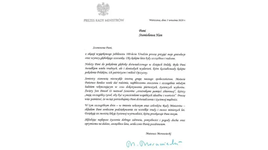 100 urodziny mieszkanki Gminy Andrzejewo