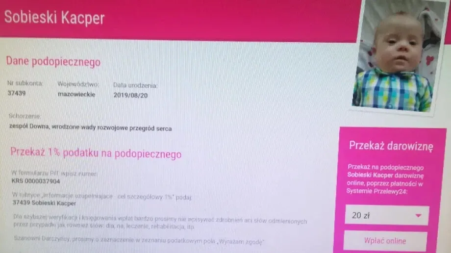 Ostrowska policja wsparła zbiórkę na leczenie Kacpra