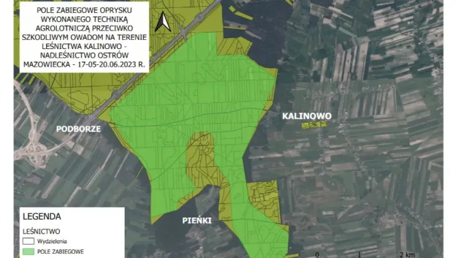 Tymczasowy zakaz wstępu do lasu w leśnictwie Kalinowo