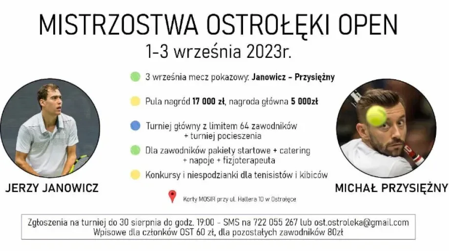 Mistrzostwa Ostrołęki Open 1-3 września 2023 r.