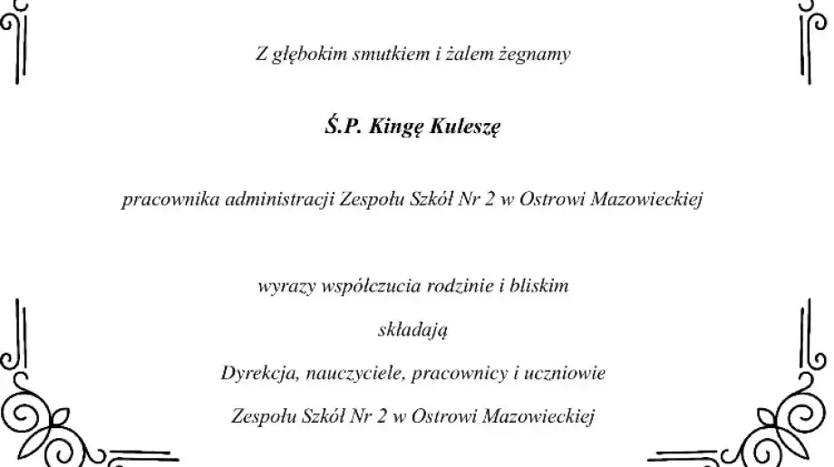 Do wieczności odeszła Kinga Kulesza
