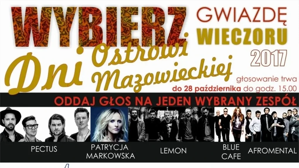 Wybierz gwiazdę Dni Ostrowi Mazowieckiej!