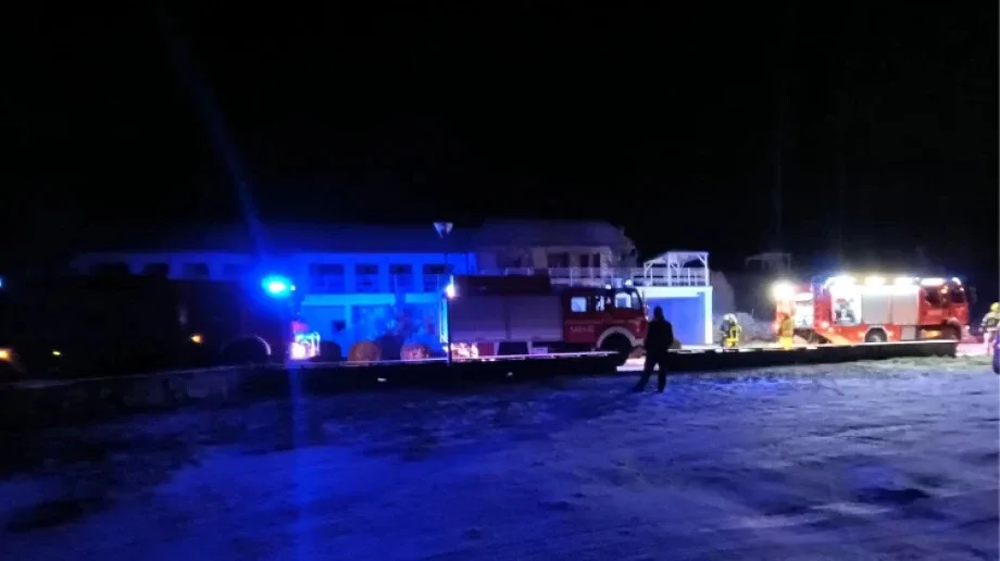 Pożar przy sali weselnej w Broku