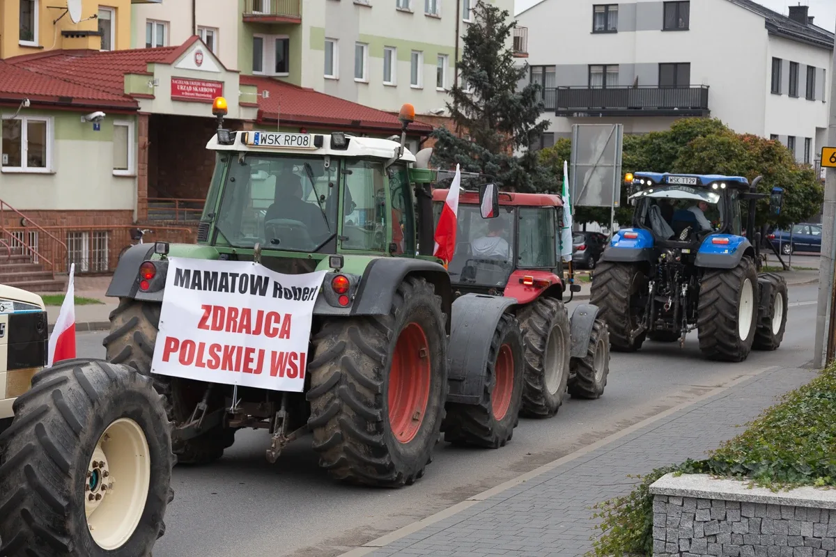 Protest rolników w Ostrowi Mazowieckiej (zdjęcia, wideo)