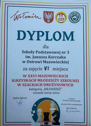 Szkoła Podstawowa nr 3 im. Janusza Korczaka w Ostrowi zakończyła szachowy etap wojewódzki  (zdjęcia)