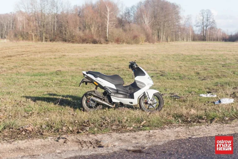Zagapił się na gołębia, wjechał do rowu (zdjęcia)