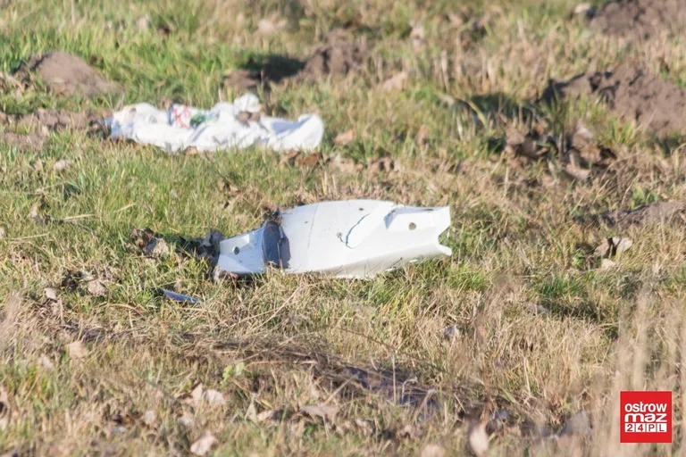 Zagapił się na gołębia, wjechał do rowu (zdjęcia)