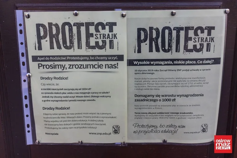 Nauczyciele strajkują. Jak wygląda sytuacja w Ostrowi Mazowieckiej? (zdjęcia)