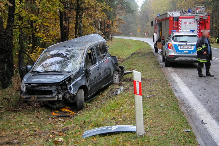 Citroenem uderzył w drzewo. Kierowca w szpitalu (zdjęcia)