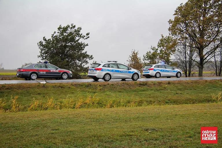 Wypadek na trasie Ostrów Mazowiecka - Łomża. Droga całkowicie zablokowana! (zdjęcia, wideo)