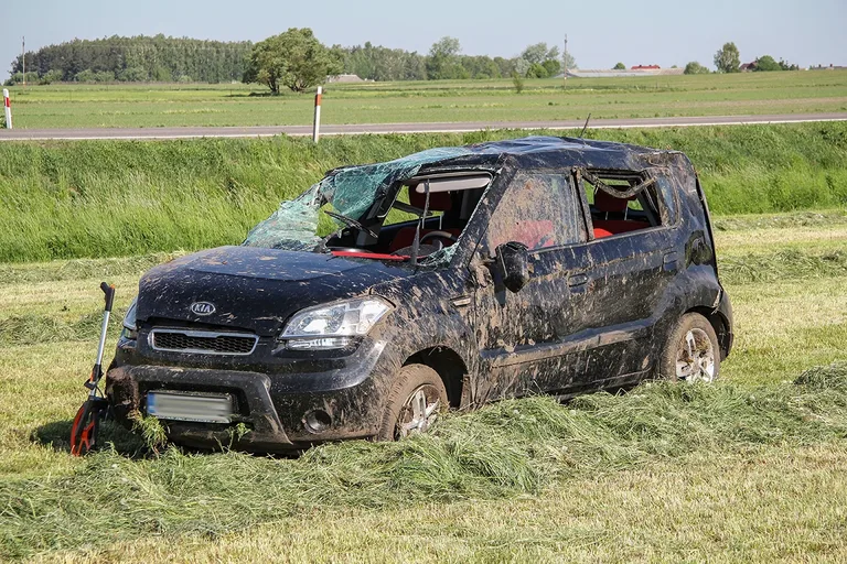 Dachowanie na trasie Ostrów Mazowiecka - Łomża (zdjęcia)