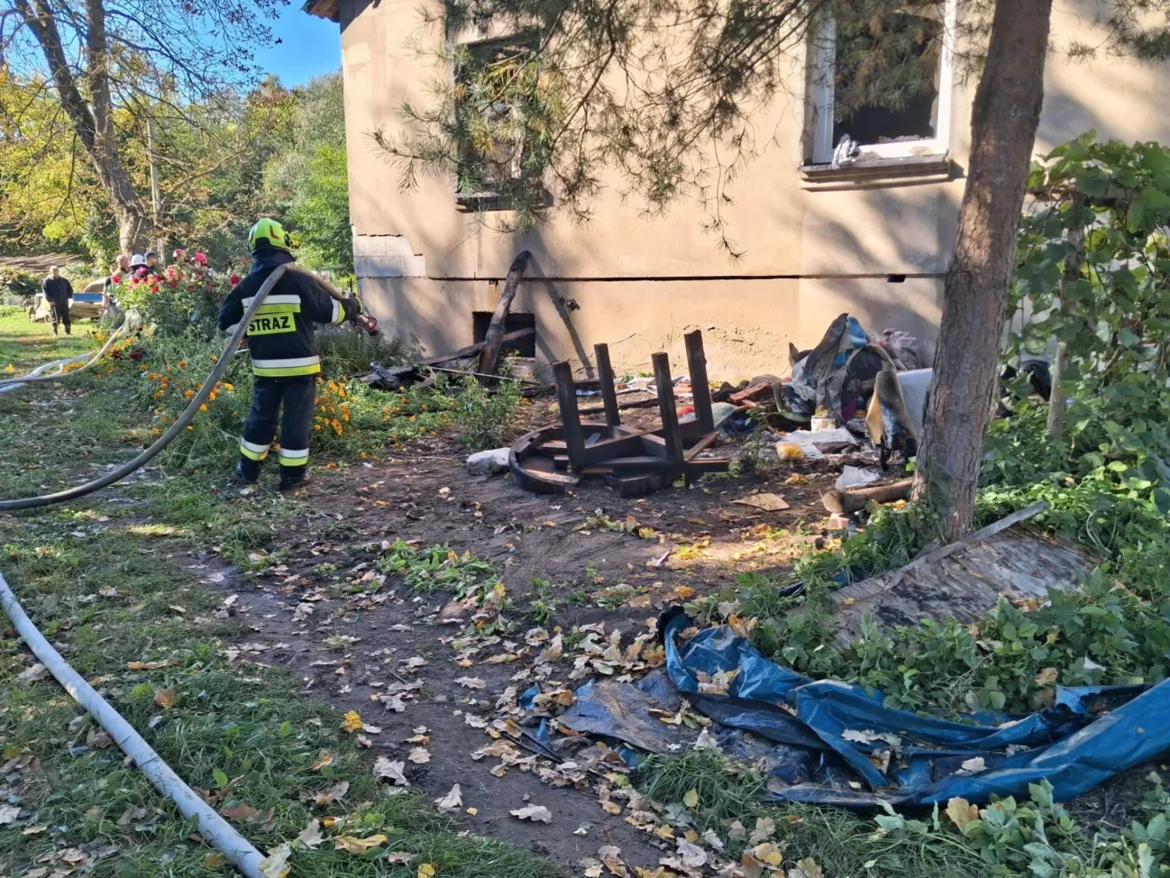 Tragiczny pożar w Uścianku Wielkim. Strażacy znaleźli zwłoki (zdjęcia)