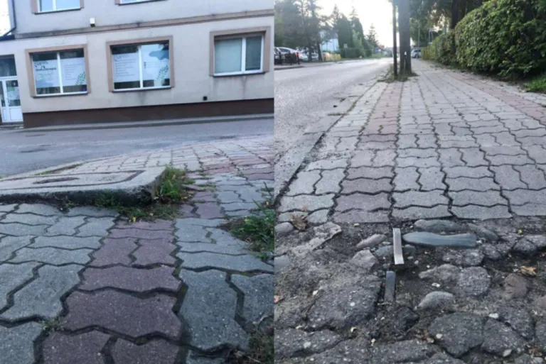 Wystająca studzienka i metal w chodniku. Co z naprawą na Jagiellońskiej?