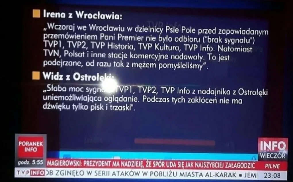 Problem z odbiorem kanałów TVP