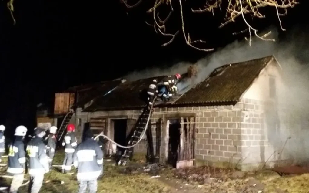 Pożar budynku gospodarczego w Godlewie Wielkim (zdjęcia)