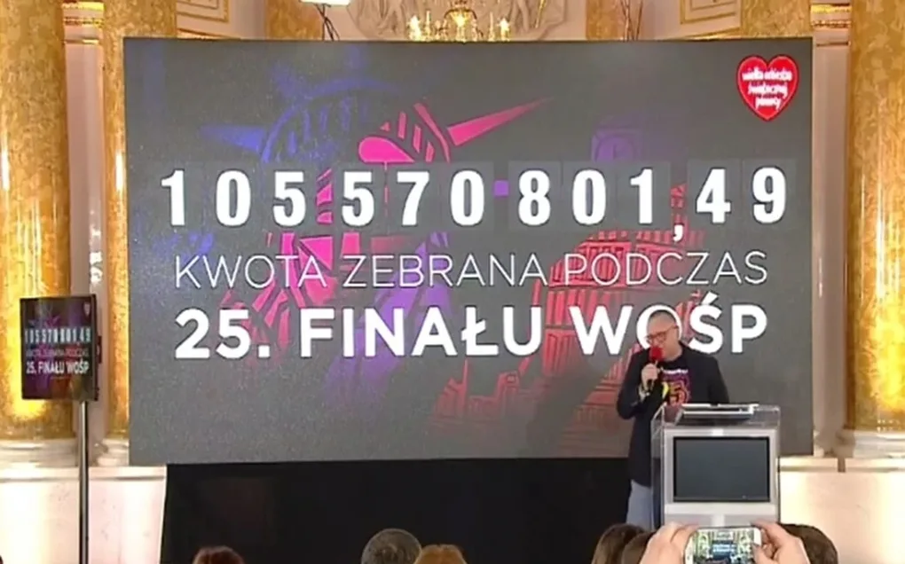'To kwota nieprawdopodobnie kosmiczna'. Jerzy Owsiak o wyniku tegorocznego finału WOŚP (wideo)