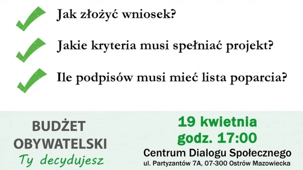 Budżet obywatelski: poznaj szczegóły dotyczące składania wniosków