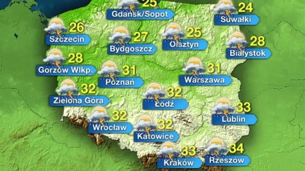 Środa będzie upalna. Nie zabraknie też ulewnego deszczu i burz (wideo)
