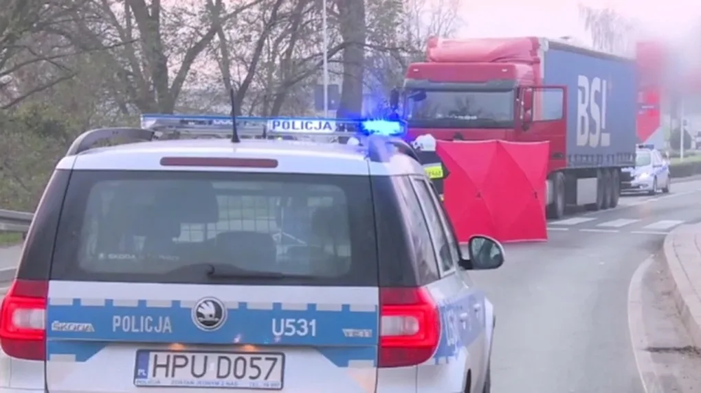 Przechodzili na pasach, wjechała w nich ciężarówka. Zginęły dwie osoby (wideo)