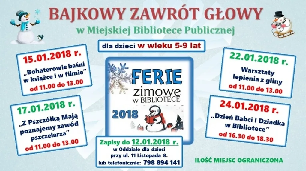 Spotkania dzieci podczas ferii w bibliotece