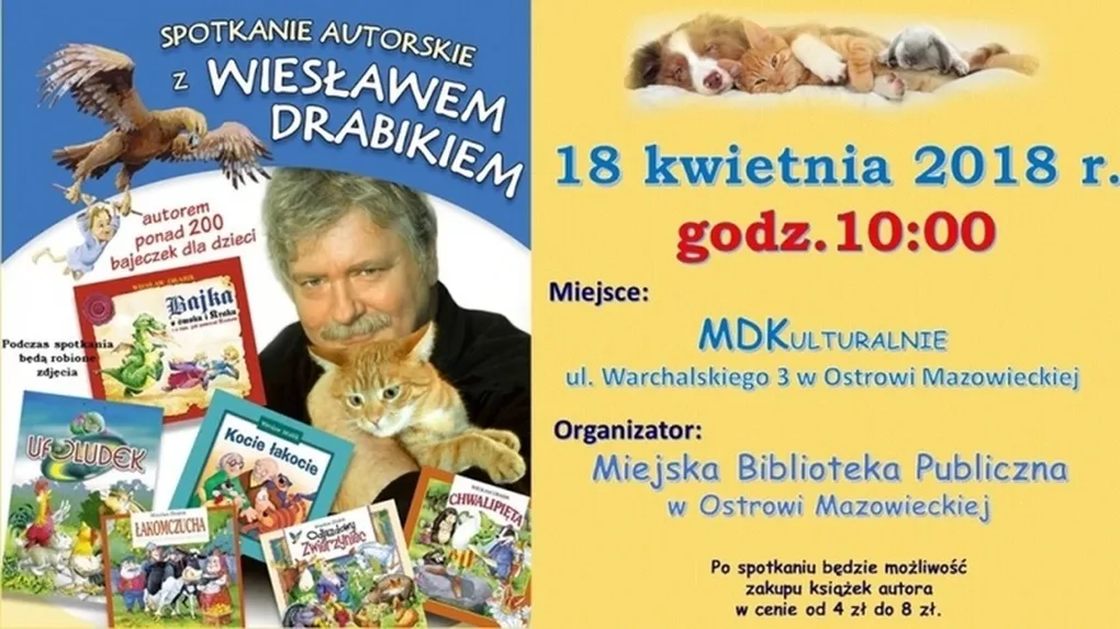 Pisarz Wiesław Drabik spotka się z młodymi ostrowianami