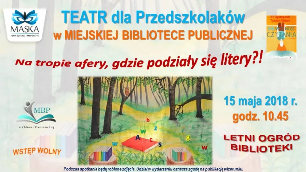 Teatr dla przedszkolaków w letnim ogrodzie biblioteki