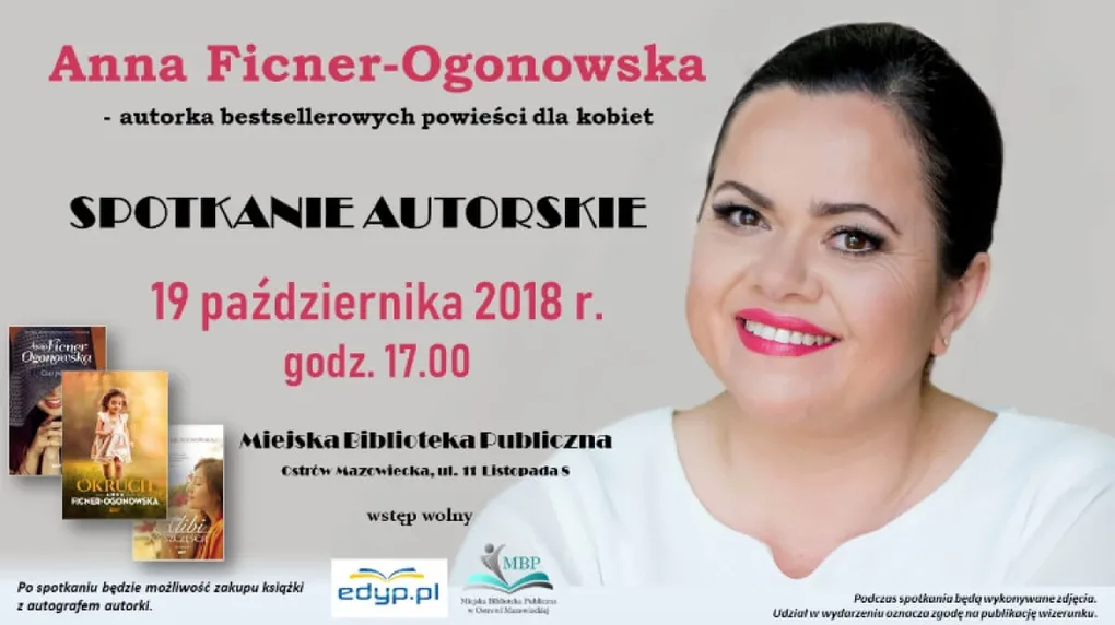 Spotkanie autorskie z Anną Fincer-Ogonowską