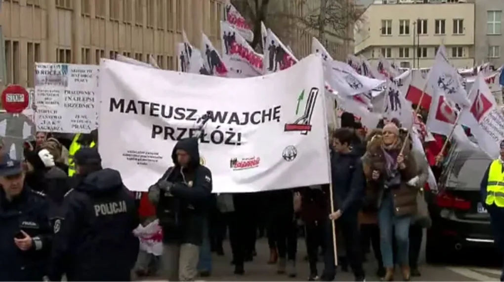 Protest pracowników sądów (wideo)