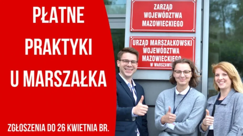 Praktyki u marszałka - ruszył nabór wniosków