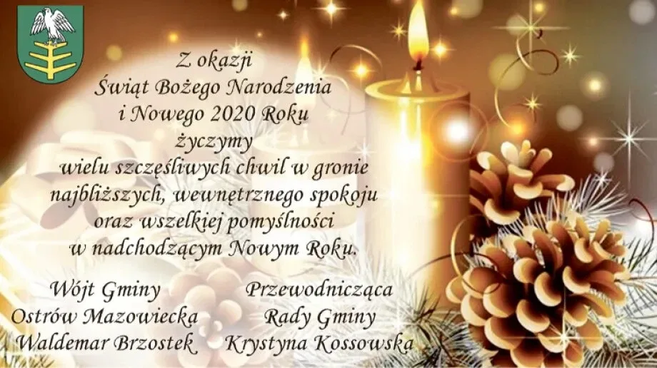 Życzenia świąteczne od Wójta i Przewodniczącej Rady Gminy 