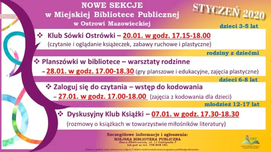 Nowe sekcje w Miejskiej Bibliotece Publicznej