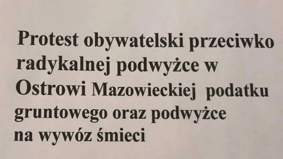 Protest obywateli w związku z podwyżkami za śmieci