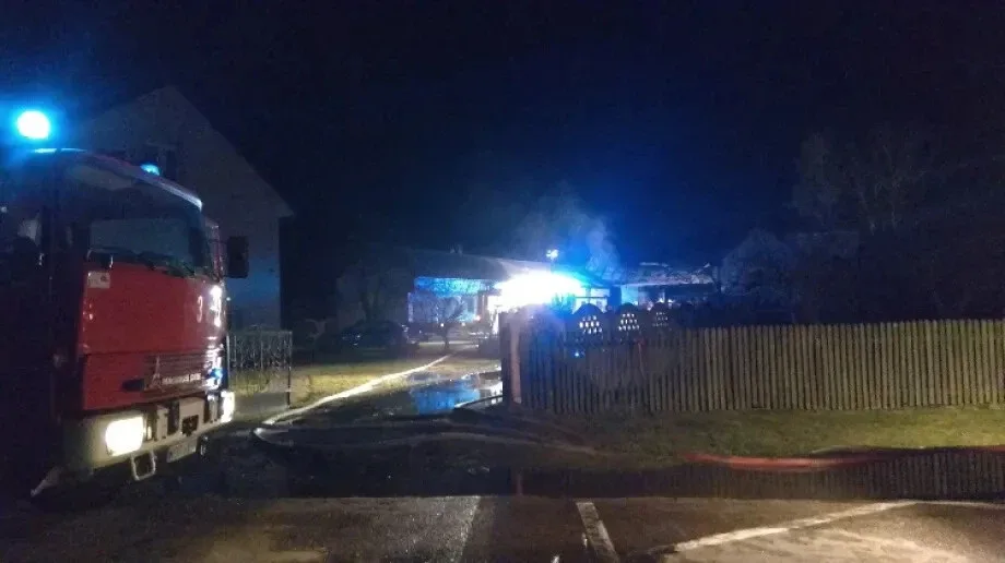 Pożar gospodarstwa w Kaczkowie Nowym