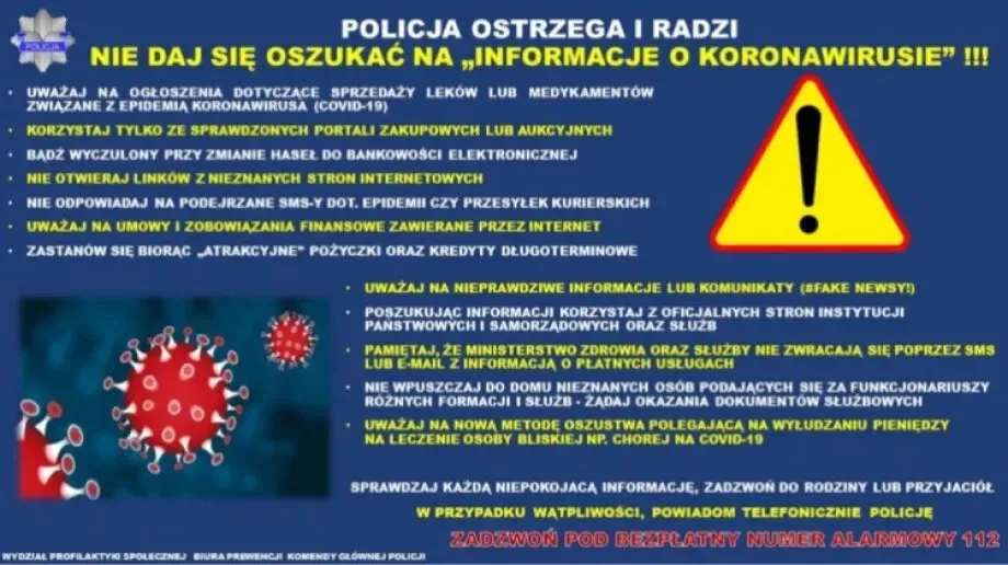 Nie daj się oszukać na 'informacje o koronawirusie'