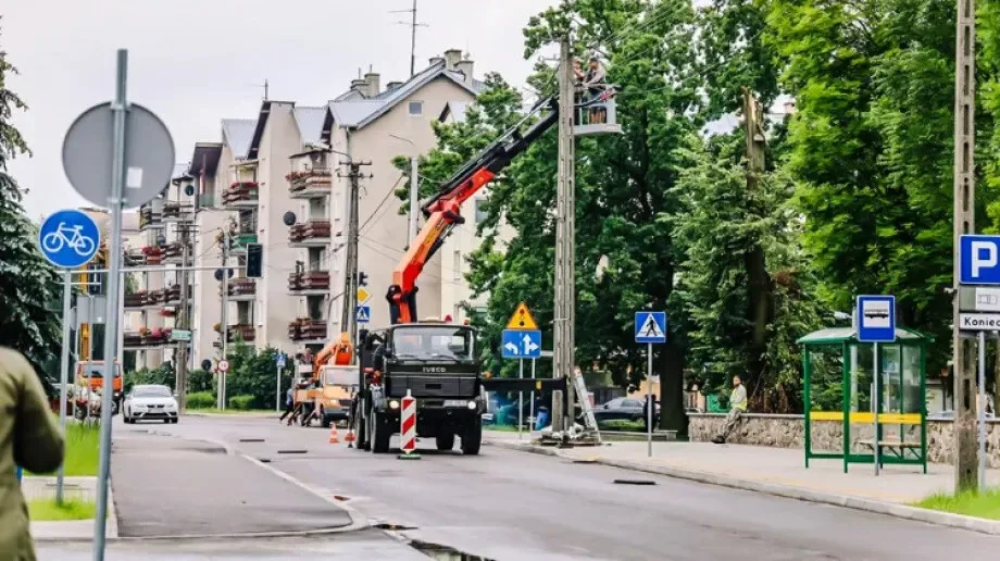 Ulica Kościuszki, prace trwają.